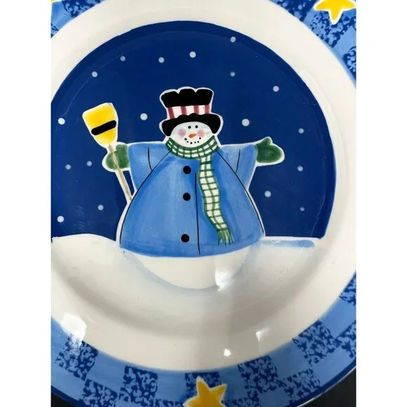 Vtg 4 SANDI GORE EVANS S'MORES THE MERRIER Jolly Follies Salad Plates Snowman - Picture 12 of 13